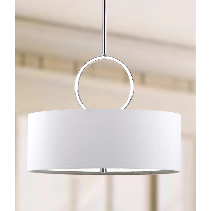 Suspension cylindrique chromée réglable à 3 lumières SAFAVIEH Lighting couleur cannelle - 18 x 18 x 16,75 - 52,75 - 18 x 18 x 16,75 - 52,75