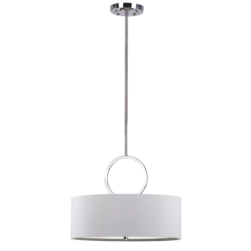 Suspension cylindrique chromée réglable à 3 lumières SAFAVIEH Lighting couleur cannelle - 18 x 18 x 16,75 - 52,75 - 18 x 18 x 16,75 - 52,75