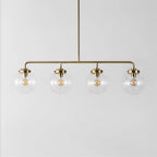 Suspension rustique Tuija 34 de SAFAVIEH Lighting (4 ampoules) - 6 cm L x 34 cm P x 49 cm H - Laiton doré/transparent - 6 cm L x 34 cm P x 49 cm H