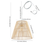 Suspension SAFAVIEH Lighting Egne 37 cm (14,5 po) - 38 cm (15 po) L x 38 cm (15 po) P x 30-49 cm (12-192 po) H - Naturel - 38 cm (15 po) L x 38 cm (15 po) P x 49 cm (192 po) H