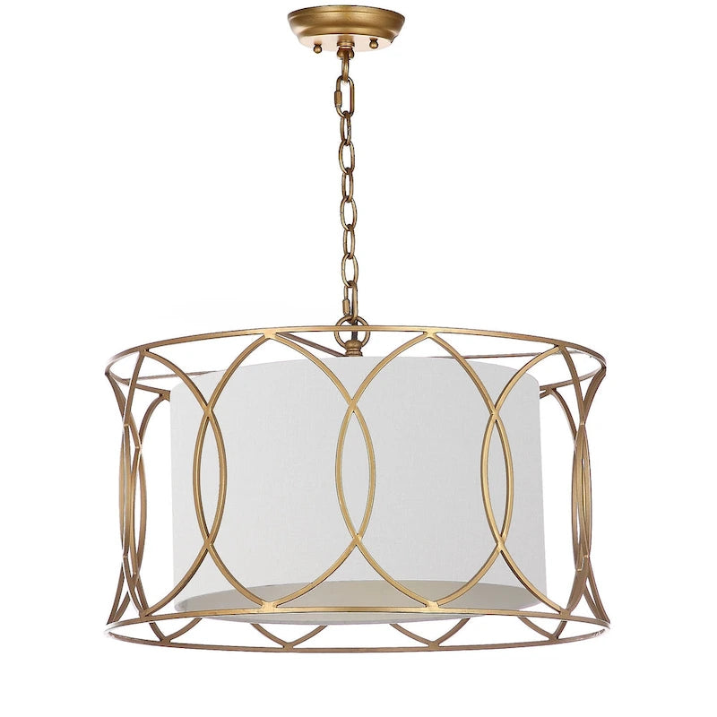 Suspension réglable SAFAVIEH Lighting Evisa dorée - 21,5 x 21,5 x 17-89 cm (L x P x H)