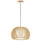 Suspension extensible Sinela de SAFAVIEH Lighting - 45,7 cm L x 45,7 cm P x 33-183 cm H - Naturel - 45,7 cm L x 45,7 cm P x 183 cm H