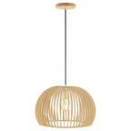 Suspension extensible Sinela de SAFAVIEH Lighting - 45,7 cm L x 45,7 cm P x 33-183 cm H - Naturel - 45,7 cm L x 45,7 cm P x 183 cm H
