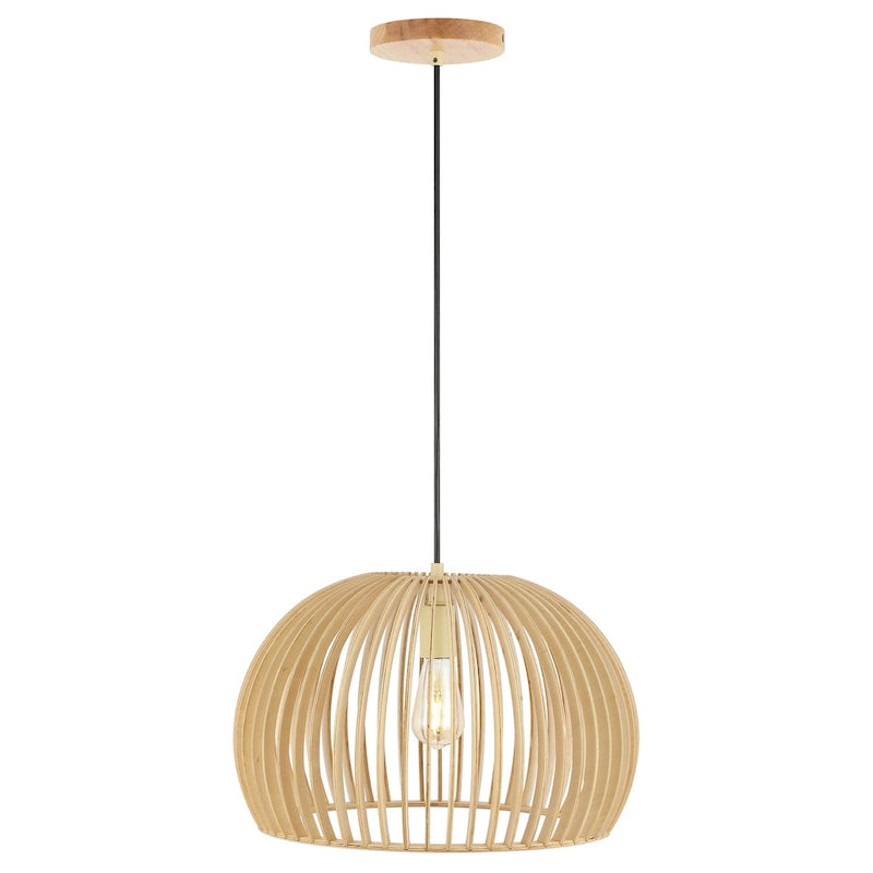 Suspension extensible Sinela de SAFAVIEH Lighting - 45,7 cm L x 45,7 cm P x 33-183 cm H - Naturel - 45,7 cm L x 45,7 cm P x 183 cm H