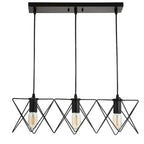Suspension LED Cyndie réglable à 3 lumières SAFAVIEH Lighting, noire - 24 x 8,5 x 10,3-82,3 cm - 24 po L x 9 po P x 82 po H