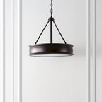 Suspension Torbjorg 4 lumières de SAFAVIEH Lighting, 4 lumières, 49,5 cm (19,5 po) - 51 cm (20 po) L x 51 cm (20 po) P x 57-24 cm (22-94 po) H - Bronze huilé