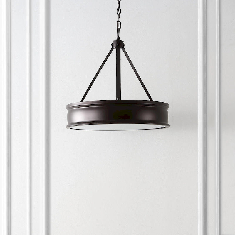 Suspension Torbjorg 4 lumières de SAFAVIEH Lighting, 4 lumières, 49,5 cm (19,5 po) - 51 cm (20 po) L x 51 cm (20 po) P x 57-24 cm (22-94 po) H - Bronze huilé