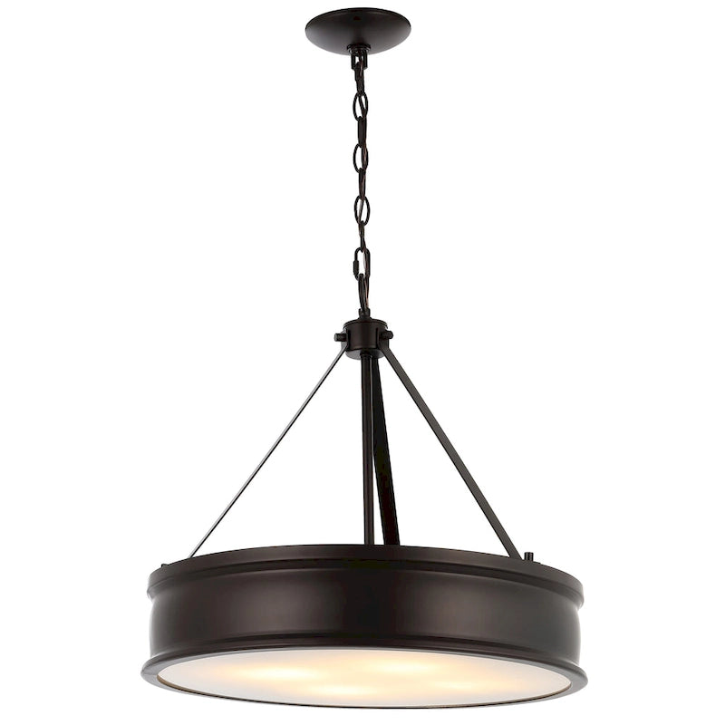 Suspension Torbjorg 4 lumières de SAFAVIEH Lighting, 4 lumières, 49,5 cm (19,5 po) - 51 cm (20 po) L x 51 cm (20 po) P x 57-24 cm (22-94 po) H - Bronze huilé