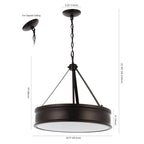 Suspension Torbjorg 4 lumières de SAFAVIEH Lighting, 4 lumières, 49,5 cm (19,5 po) - 51 cm (20 po) L x 51 cm (20 po) P x 57-24 cm (22-94 po) H - Bronze huilé