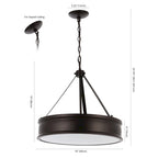 Suspension Torbjorg 4 lumières de SAFAVIEH Lighting, 4 lumières, 49,5 cm (19,5 po) - 51 cm (20 po) L x 51 cm (20 po) P x 57-24 cm (22-94 po) H - Bronze huilé