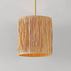 Suspension extensible SAFAVIEH Lighting Fjoralba - 23 cm L x 23 cm P x 48-124 cm H - Naturel/Doré - 9L x 9P x 49H