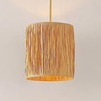 Suspension extensible SAFAVIEH Lighting Fjoralba - 23 cm L x 23 cm P x 48-124 cm H - Naturel/Doré - 9L x 9P x 49H