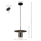 Suspension extensible Nikola de SAFAVIEH Lighting - 30,5 cm L x 30,5 cm P x 66,2 cm H - Noir/Laiton - 30,5 cm L x 30,5 cm P x 180 cm H