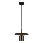 Suspension extensible Nikola de SAFAVIEH Lighting - 30,5 cm L x 30,5 cm P x 66,2 cm H - Noir/Laiton - 30,5 cm L x 30,5 cm P x 180 cm H