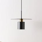 Suspension extensible Nikola de SAFAVIEH Lighting - 30,5 cm L x 30,5 cm P x 66,2 cm H - Noir/Laiton - 30,5 cm L x 30,5 cm P x 180 cm H