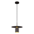 Suspension extensible Nikola de SAFAVIEH Lighting - 30,5 cm L x 30,5 cm P x 66,2 cm H - Noir/Laiton - 30,5 cm L x 30,5 cm P x 180 cm H