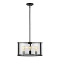 SAFAVIEH Lighting Burcin 3-Light Led Adjustable Pendant - 18  W x 18  L x 18.25-48.25  H - Clear/Oil-Rubbed Bronze - 18Wx18Dx48H