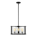 SAFAVIEH Lighting Burcin 3-Light Led Adjustable Pendant - 18  W x 18  L x 18.25-48.25  H - Clear/Oil-Rubbed Bronze - 18Wx18Dx48H