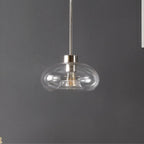 Suspension Ottilde en verre de SAFAVIEH Lighting - 28 cm L x 28 cm P x 38-114 cm H - Transparent/Nickel