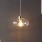 Suspension Ottilde en verre de SAFAVIEH Lighting - 28 cm L x 28 cm P x 38-114 cm H - Transparent/Nickel