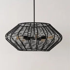 Suspension Santoshi 5 lumières SAFAVIEH Lighting - 71 x 71 x 51 cm - Noir - 71 x 71 x 127 cm
