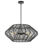 Suspension Santoshi 5 lumières SAFAVIEH Lighting - 71 x 71 x 51 cm - Noir - 71 x 71 x 127 cm