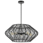 Suspension Santoshi 5 lumières SAFAVIEH Lighting - 71 x 71 x 51 cm - Noir - 71 x 71 x 127 cm