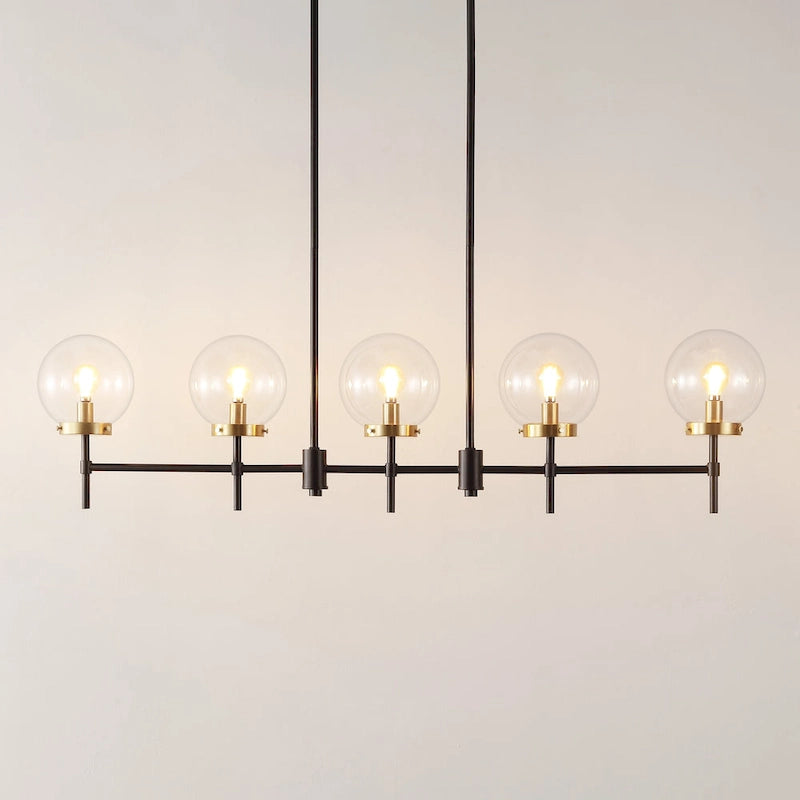 SAFAVIEH Lighting Alisee 45  Modern & Contemporary Pendant (5-Bulb) - 45  W x 6  D x 43  H - Oil Rub Bronze - 45Wx6Dx43H