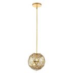 Suspension Cheong de SAFAVIEH Lighting - 9 x 9 x 46,5 cm - Or/Transparent - 9 cm (L) x 9 cm (P) x 47 cm (H)