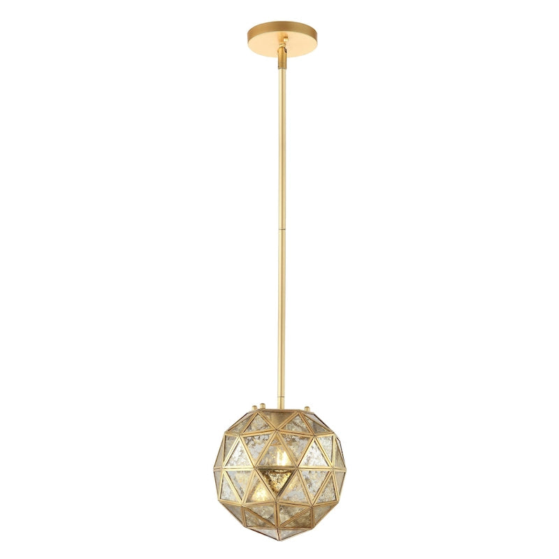 Suspension Cheong de SAFAVIEH Lighting - 9 x 9 x 46,5 cm - Or/Transparent - 9 cm (L) x 9 cm (P) x 47 cm (H)