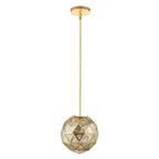 Suspension Cheong de SAFAVIEH Lighting - 9 x 9 x 46,5 cm - Or/Transparent - 9 cm (L) x 9 cm (P) x 47 cm (H)