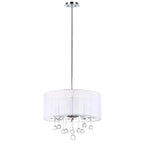 Suspension Kyra chromée réglable à 5 lumières de SAFAVIEH Lighting - 20 po L x 20 po P x 19-55 po H