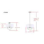 Suspension Kyra chromée réglable à 5 lumières de SAFAVIEH Lighting - 20 po L x 20 po P x 19-55 po H