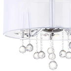 Suspension Kyra chromée réglable à 5 lumières de SAFAVIEH Lighting - 20 po L x 20 po P x 19-55 po H
