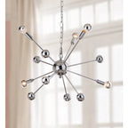 SAFAVIEH Lighting Anitra 25-inch Sputnik 6-Light Chrome Adjustable Pendant Lamp - 24.75 x24.75 x22-94  - 25Wx25Dx94H