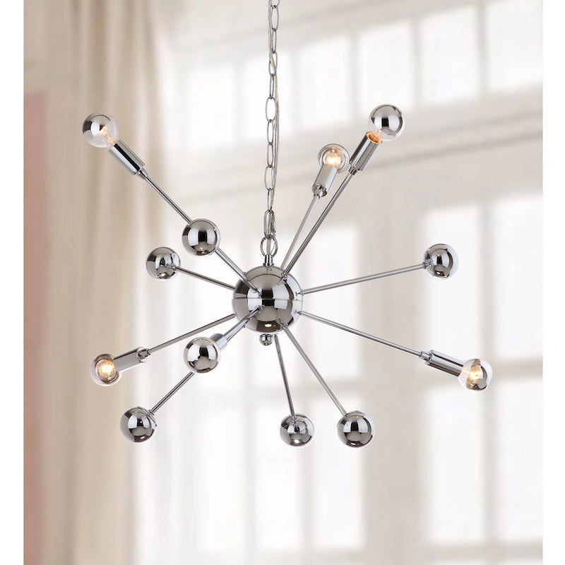 SAFAVIEH Lighting Anitra 25-inch Sputnik 6-Light Chrome Adjustable Pendant Lamp - 24.75 x24.75 x22-94  - 25Wx25Dx94H