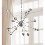 Suspension réglable SAFAVIEH Lighting Anitra Sputnik 6 lumières chromée, 65 cm (25 po) - 63 x 63 x 57 cm (24,75 x 24,75 x 22-94 po) - 63,5 cm (L) x 63,5 cm (P) x 238,5 cm (H)