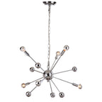 Suspension réglable SAFAVIEH Lighting Anitra Sputnik 6 lumières chromée, 65 cm (25 po) - 63 x 63 x 57 cm (24,75 x 24,75 x 22-94 po) - 63,5 cm (L) x 63,5 cm (P) x 238,5 cm (H)