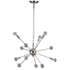 Suspension réglable SAFAVIEH Lighting Anitra Sputnik 6 lumières chromée, 65 cm (25 po) - 63 x 63 x 57 cm (24,75 x 24,75 x 22-94 po) - 63,5 cm (L) x 63,5 cm (P) x 238,5 cm (H)