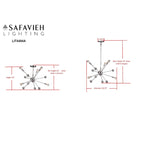 Suspension réglable SAFAVIEH Lighting Anitra Sputnik 6 lumières chromée, 65 cm (25 po) - 63 x 63 x 57 cm (24,75 x 24,75 x 22-94 po) - 63,5 cm (L) x 63,5 cm (P) x 238,5 cm (H)