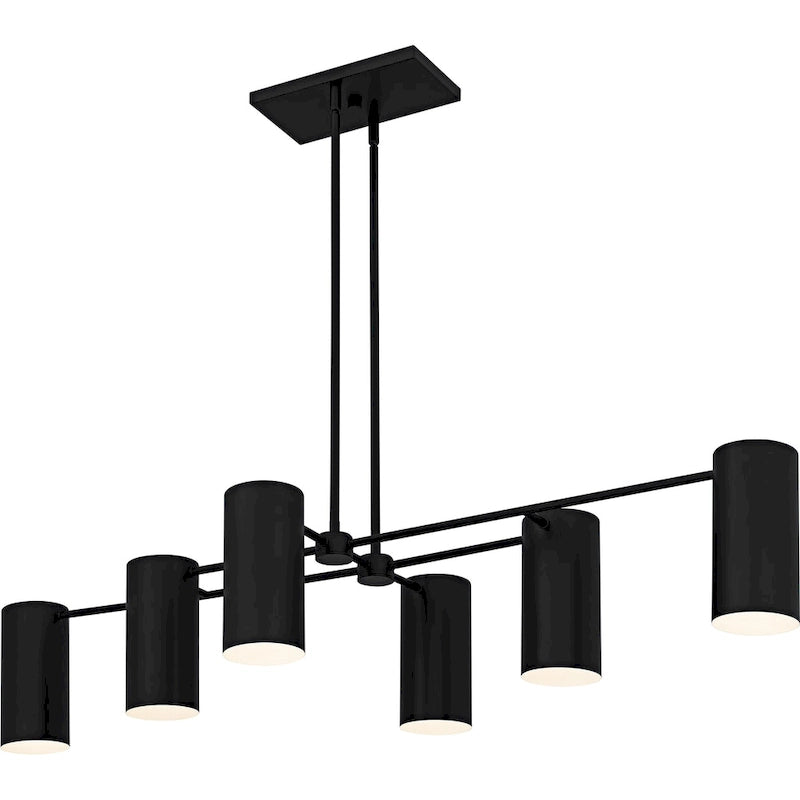 Lustre linéaire Foreland à 6 lumières, noir mat