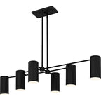Lustre linéaire Foreland à 6 lumières, noir mat