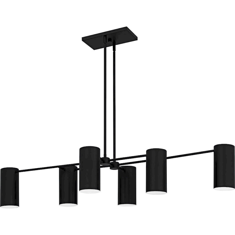 Lustre linéaire Foreland à 6 lumières, noir mat