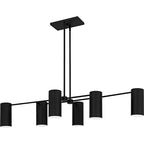 Lustre linéaire Foreland à 6 lumières, noir mat