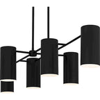 Lustre linéaire Foreland à 6 lumières, noir mat