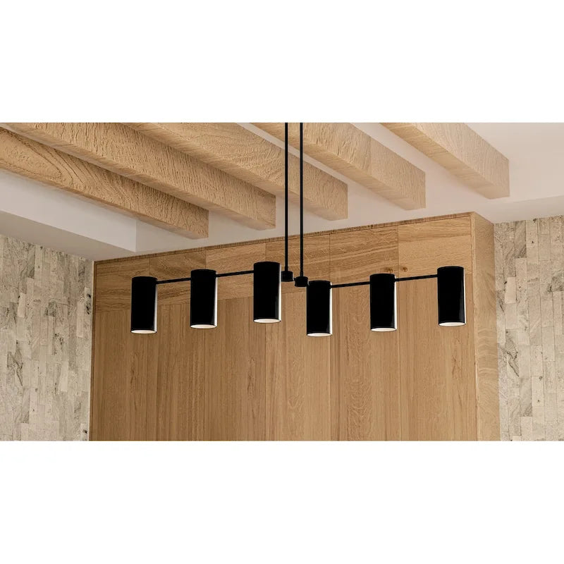 Lustre linéaire Foreland à 6 lumières, noir mat
