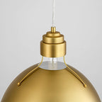 Suspension moderne à 1 lumière, abat-jour en forme de bol, finition or brossé, pour îlot de cuisine - Or brossé - 35,5 cm (L) x 32,5 cm (H)