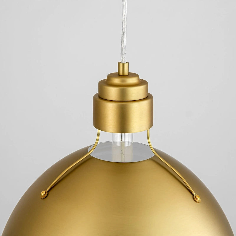 Suspension moderne à 1 lumière, abat-jour en forme de bol, finition or brossé, pour îlot de cuisine - Or brossé - 35,5 cm (L) x 32,5 cm (H)