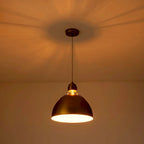 Suspension moderne à 1 lumière, abat-jour en forme de bol, finition or brossé, pour îlot de cuisine - Or brossé - 35,5 cm (L) x 32,5 cm (H)