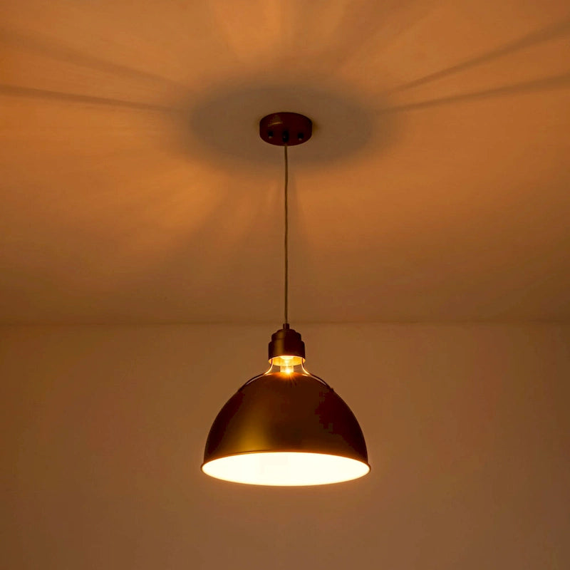 Suspension moderne à 1 lumière, abat-jour en forme de bol, finition or brossé, pour îlot de cuisine - Or brossé - 35,5 cm (L) x 32,5 cm (H)